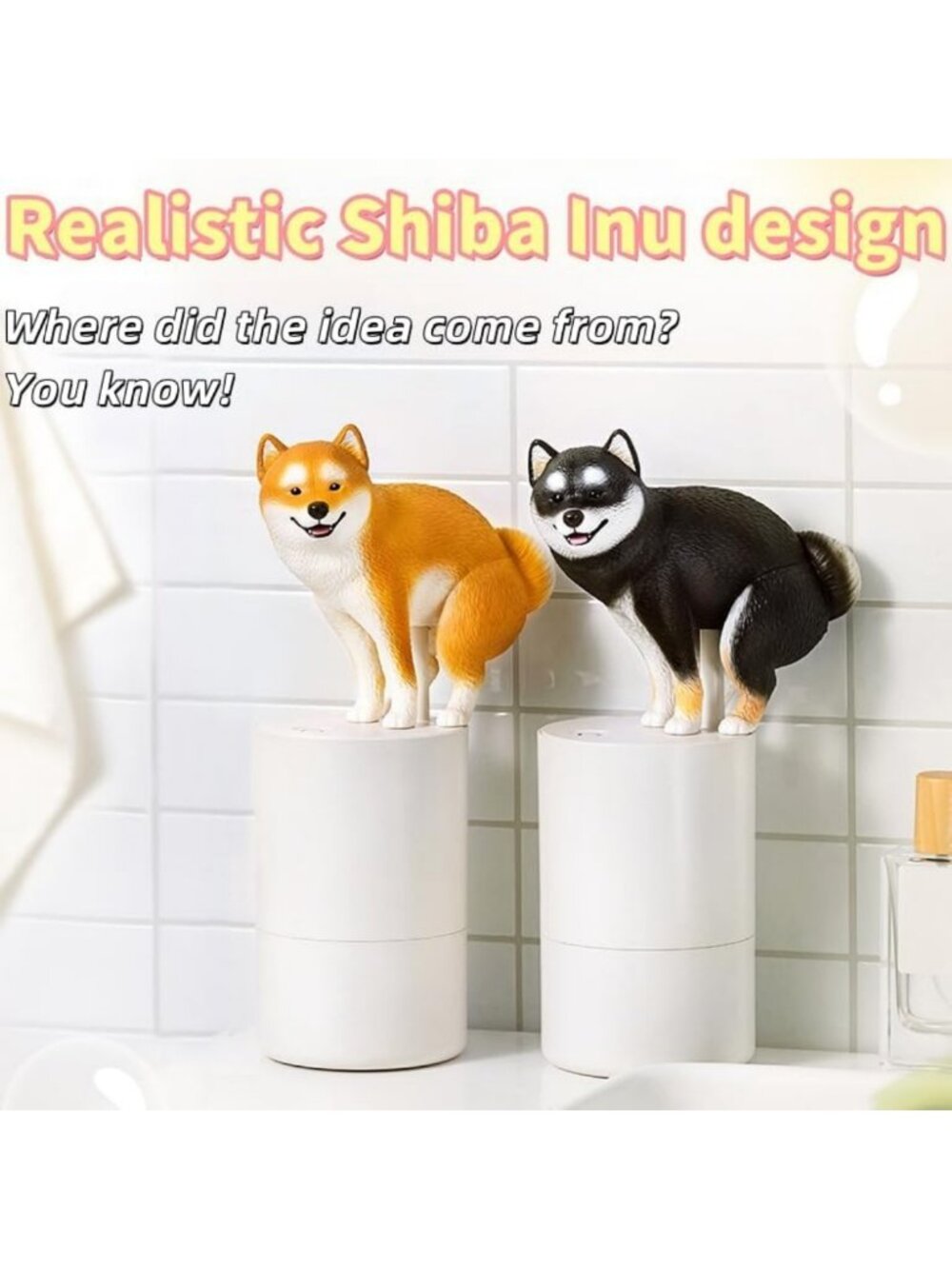 Cute Animal Foam Soap Dispenser - Fun Shiba Inu Design, Automatic & Touchless - Picture 6 of 6